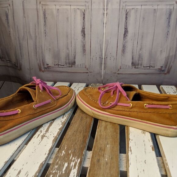 Sperry top-sider sider corduroy pink loafers boats - Picture 3 of 8